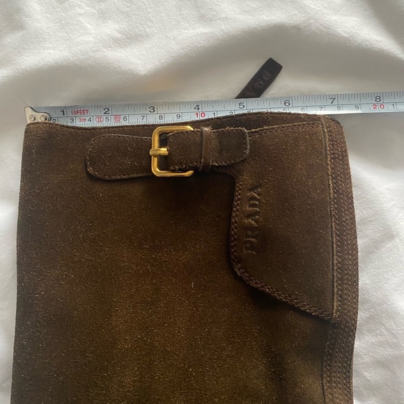 Prada Brown Suede Boots Size 40 - Picture 7 of 8